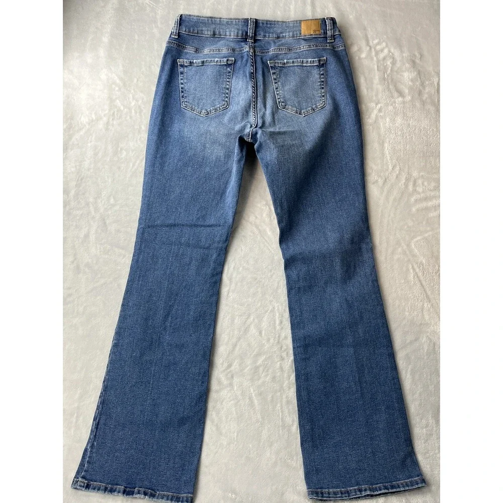 R1893 Women's Denim Bootcut Stretch Distressed Blue Light Wash Jeans Size 10
